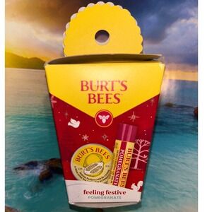 Burt's Bees Pomegranate Lip Balm & Lemon Butter Cuticle Cream Set New